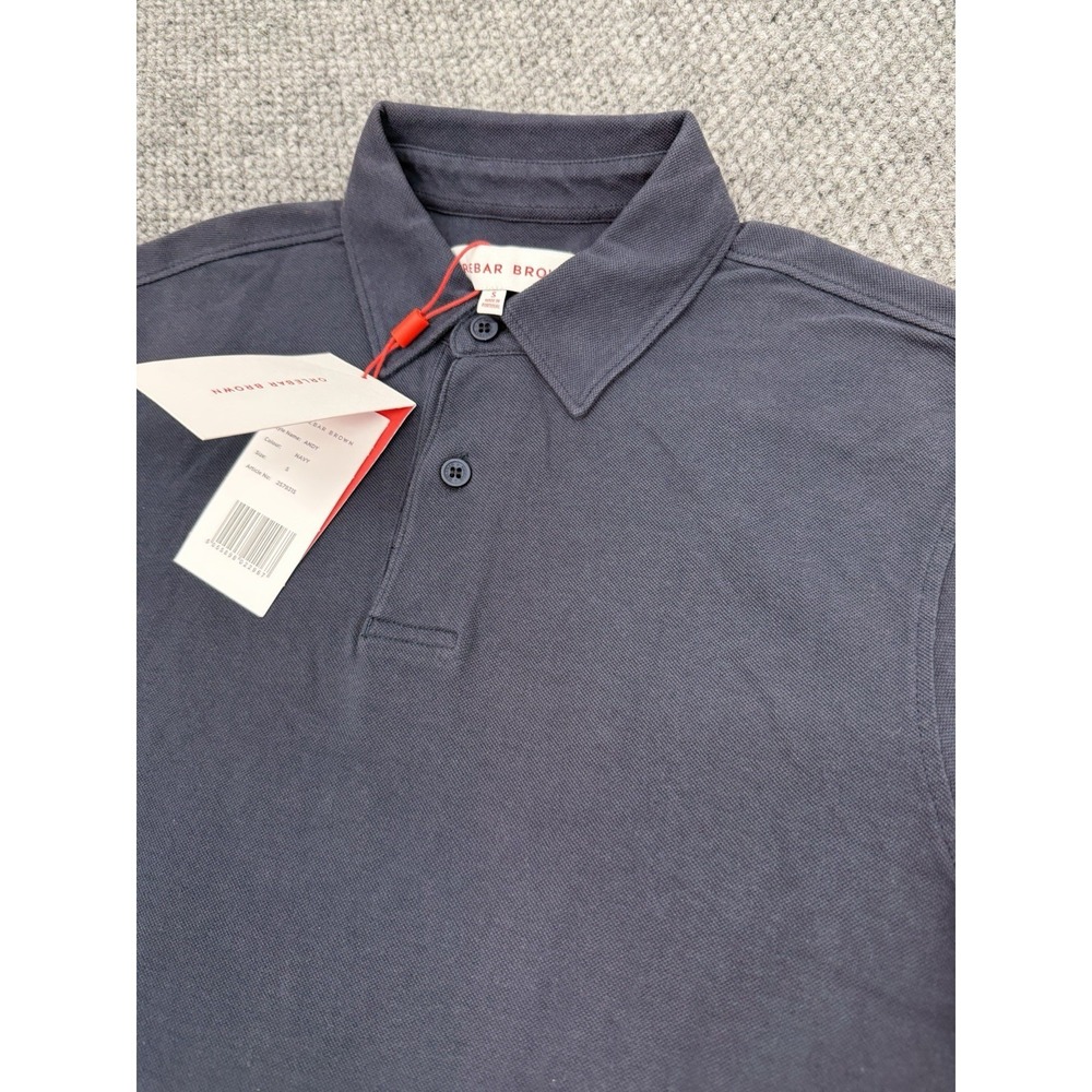 Orlebar Brown Men's Small Luxury Polo Shirt Andy Cotton Navy Blue Resort - New